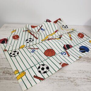 Pair of Vintage Whisper Soft Mills Sports Themed Pillow Cases